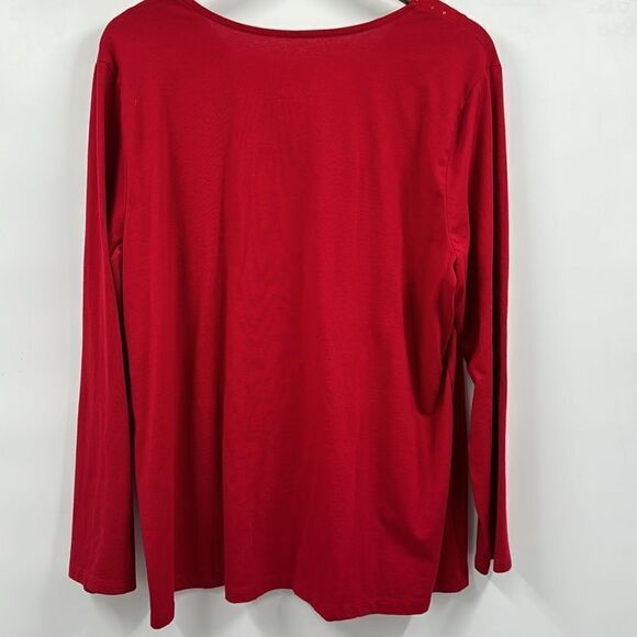 St. John’s Bay Red Sequin Long Sleeve Tee 2X - Picture 4 of 5